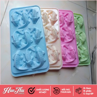  Khuôn rau câu khay đá Cá Chép nhỏ  vỉ 9 con  làm bánh rau câu 3D 4D nhấn xôi fondant socola nến hanmade 