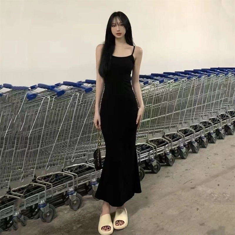 Đầm Body Nữ Dáng Dài Đuôi Cá Len Tăm, Váy ôm body sexy Hai Dây 3 Màu tôn dáng cực đỉnh( có bigsize) | BigBuy360 - bigbuy360.vn