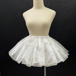 Chân váy phồng ngắn 25cm-40cm 1 tầng vải cho Lolita/ cosplay/ jk/ váy thường màu trắng, đen làm tùng phồng