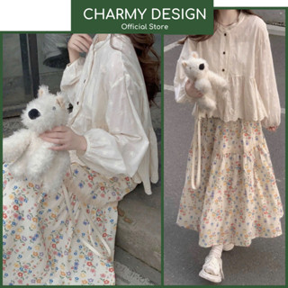  Set Bộ Nữ Kylies Kiểu Dáng Babydoll Thời Trang  Set Đồ Nữ Áo Vải Thô Kèm Chân Váy Hoa Cạp Chun Mềm Mại Thoáng Charmy 