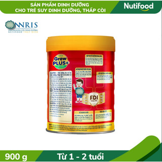 Sữa bột Nutifood GrowPLUS+ Suy Dinh Dưỡng (Đỏ) - Tăng Cân, Tăng Chiều Cao 900G