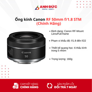 Ống kính Canon RF 50mm f/1.8 STM (Chính Hãng) - Bảo hành 12 tháng