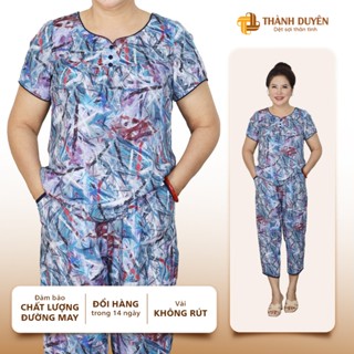  Đồ bộ Tole mặc nhà Thành Duyên quần 9 tấc tay cánh tiên không rút thoáng mát  1F  12_23  - 1599TCT 