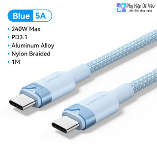 Cáp USB-C to USB-C 240W PD3.1 Vention (Dài 1m, 2m) [Chính hãng, bảo hành 1 năm]