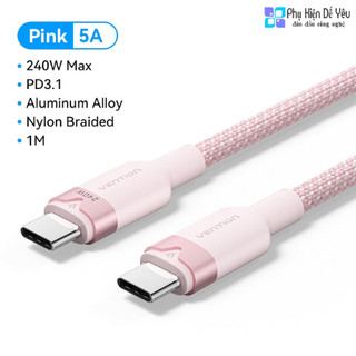 Cáp USB-C to USB-C 240W PD3.1 Vention (Dài 1m, 2m) [Chính hãng, bảo hành 1 năm]