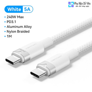 Cáp USB-C to USB-C 240W PD3.1 Vention (Dài 1m, 2m) [Chính hãng, bảo hành 1 năm]