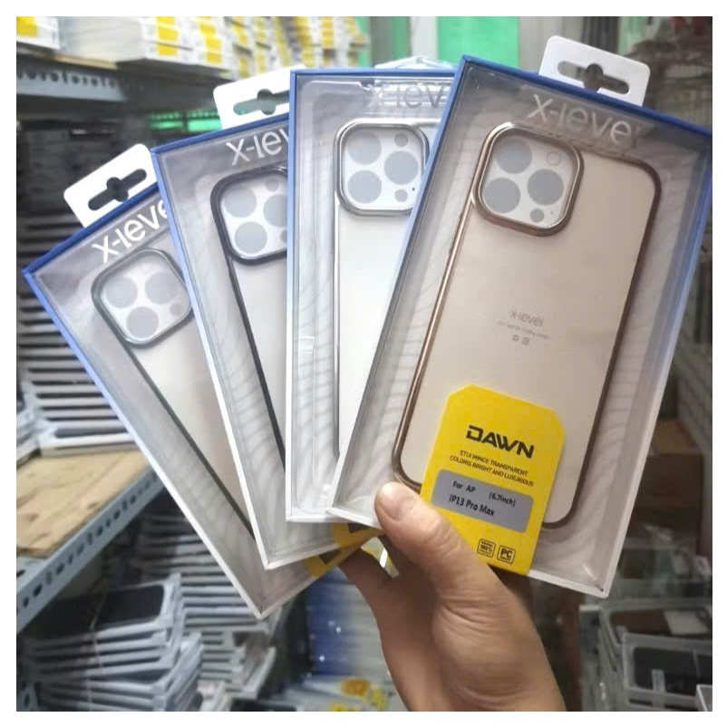 Ốp x level xi lưng trong viền màu cho iPhone 13 pro max / 14 pro max / 15 pro max / 16 pro max siêu 