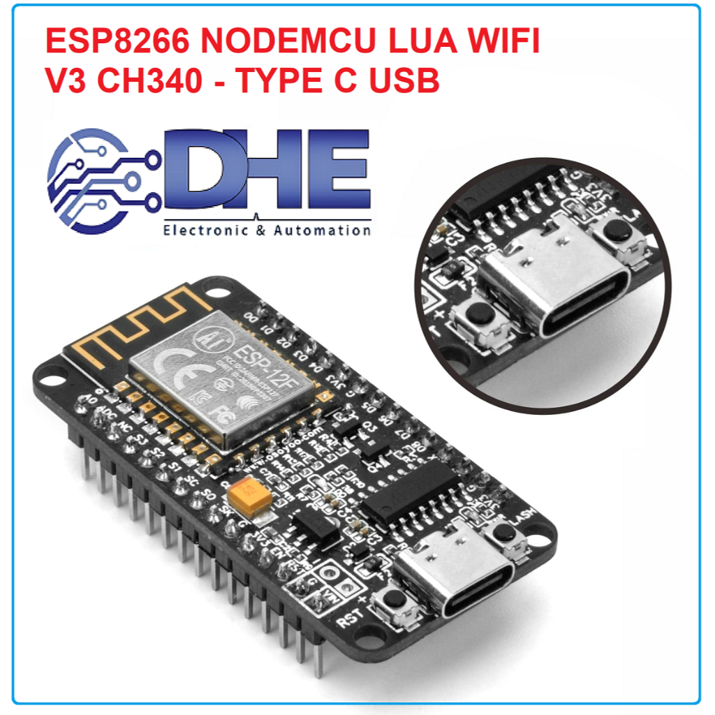 ESP8266 NodeMcu Lua WIFI V3 CH340 - TYPE C USB