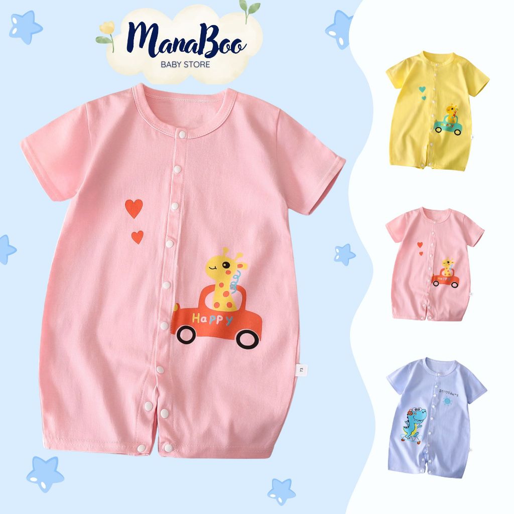 Bộ body chip body đùi cộc tay B33, bộ bodysuit đùi chất cotton mềm mát cho bé mặc hè, đồ ngủ đồ mặc 