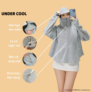 Áo Chống Nắng Cánh Dơi Nữ UNDERCOOL Vành Mũ To Dáng Croptop Chất Umì Nỉ Cao Cấp Co Giãn ACN05