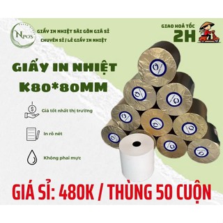 [Thanh Lí Giá Vốn]Thùng 50 Cuộn K80x80 Giấy In Bill, Giấy In Hóa Đơn, Giấy In Nhiệt K80, , giá rẻ