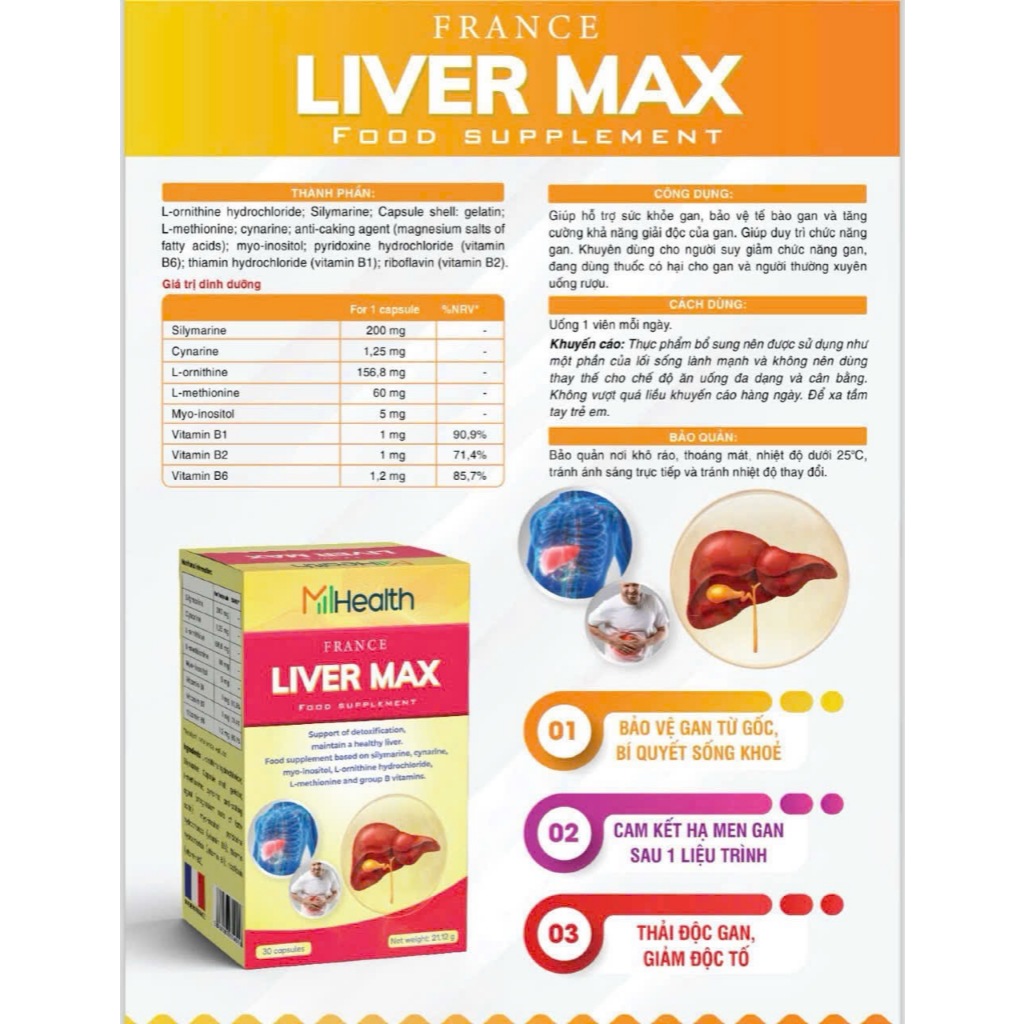 Liver Max – Hỗ trợ bảo vệ gan, tăng cường chức năng gan