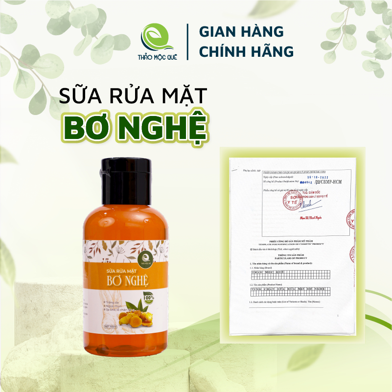 [ MẪU MỚI ] Sữa Rửa Mặt Bơ Nghệ Thảo Mộc Quê Trắng Da Ngừa Mụn Se Khít Lỗ Chân Lông 140ml