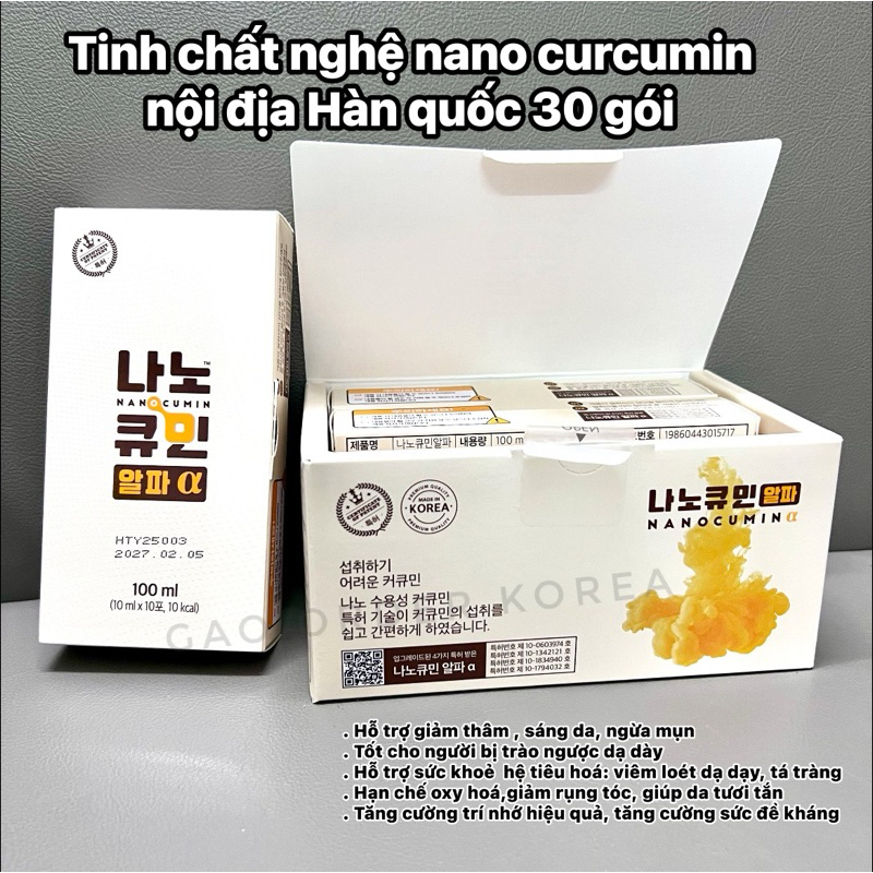 Nghệ Nano Curcumin Gon 30 gói - Chuẩn nội địa Hàn