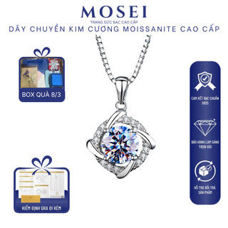  Dây Chuyền Nữ Kim Cương Moissanite 1 Carat Cao Cấp Mosei Kiểm Định GRA STELLAR PENDANT Vòng Cổ Bạc Nữ 