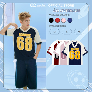 Áo Thun Cổ Tim Local Brand ECOCHIC NUMBER 68 Chính Hãng Form Rộng Phông Nam Nữ Unisex Oversize 100% Cotton B045