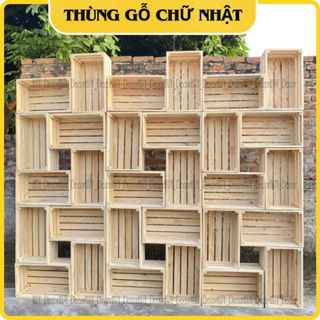 [ ƯU ĐÃI GIẢM GIÁ] Kệ gỗ pallet decor trang tri Huy Decor thùng gỗ pallet đủ kích thước