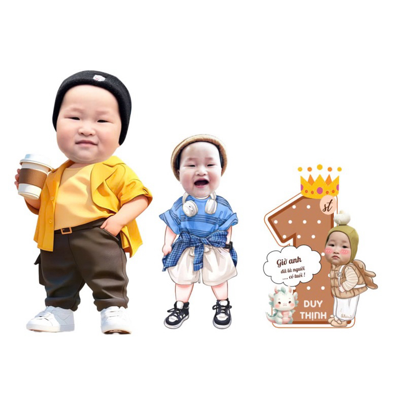 Chibi sinh nhật cho bé trai cao 30cm-40cm