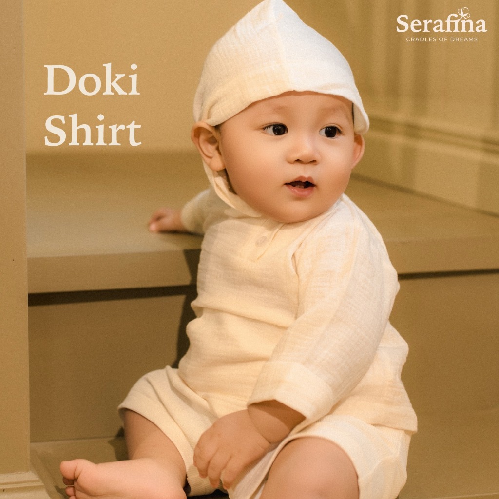 Áo choàng chống nắng có mũ phù hợp đi biển cho bé Doki shirt chất liệu Sera muse thoáng mát mềm mại 