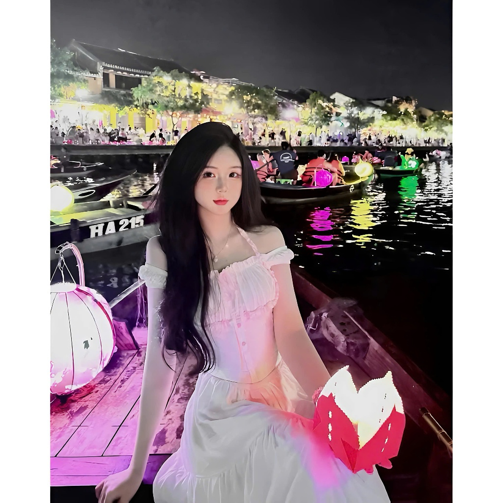 Váy Maxi tiểu thư phối viền cúc bọc, Đầm trễ vai dáng dài chất lụa Hàn mặc đi biển đi chơi HV956 | BigBuy360 - bigbuy360.vn