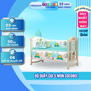 Bộ quây cũi trẻ em COCOBEE, quây cũi cotton cao cấp loại 1 có thể tháo rời và giặt được giúp bảo vệ bé