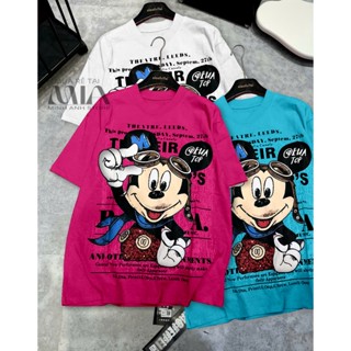 [HÀNG CAO CẤP] Áo thun nam nữ oversize, áo phông unisex tay lỡ 100% cotton, in hình Mickey phi công