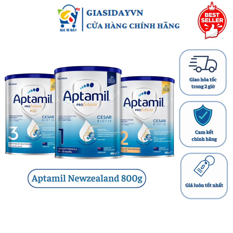 [Date 2027] Sữa Aptamil New Zealand Profutura Cesar Biotik Số 1, 2, 3 800g - Sữa Bột Công Thức