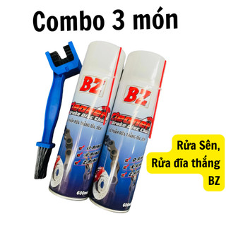 (TẶNG BÀN CHẢI SÊN 3D) COMBO 2 Chai RỬA SÊN BZ 600ml, Vệ Sinh Sên, Rửa Bố Thắng Dung Tích Lớn
