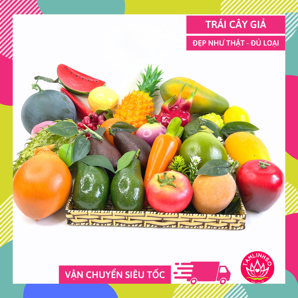 Trái cây giả trang trí xe bán sinh tố hút khách, trái cây giả chưng quầy nước ép xe sinh tố - Loại xịn bền
