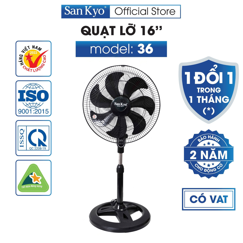 Quạt Lửng Công Nghiệp 36 Sankyo - Động Cơ Motor Dây Đồng - Cỡ Lớn 16 Inch