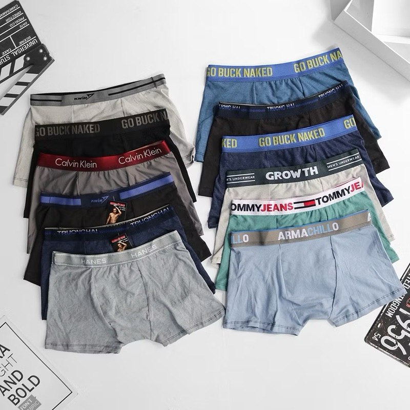 combo 10 quần sịp đùi nam họa tiết in chữ