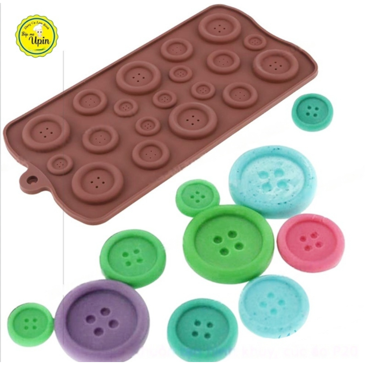 Khuôn silicon hình khuy cúc áo làm bánh trang trí bánh rau câu kẹo socola