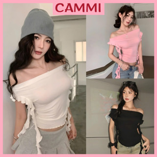  Áo Thun Trễ Vai Phối Bèo Tay Tua Rua Áo Thun Nữ Dáng Croptop Chất Liệu Thun Tăm HA521 