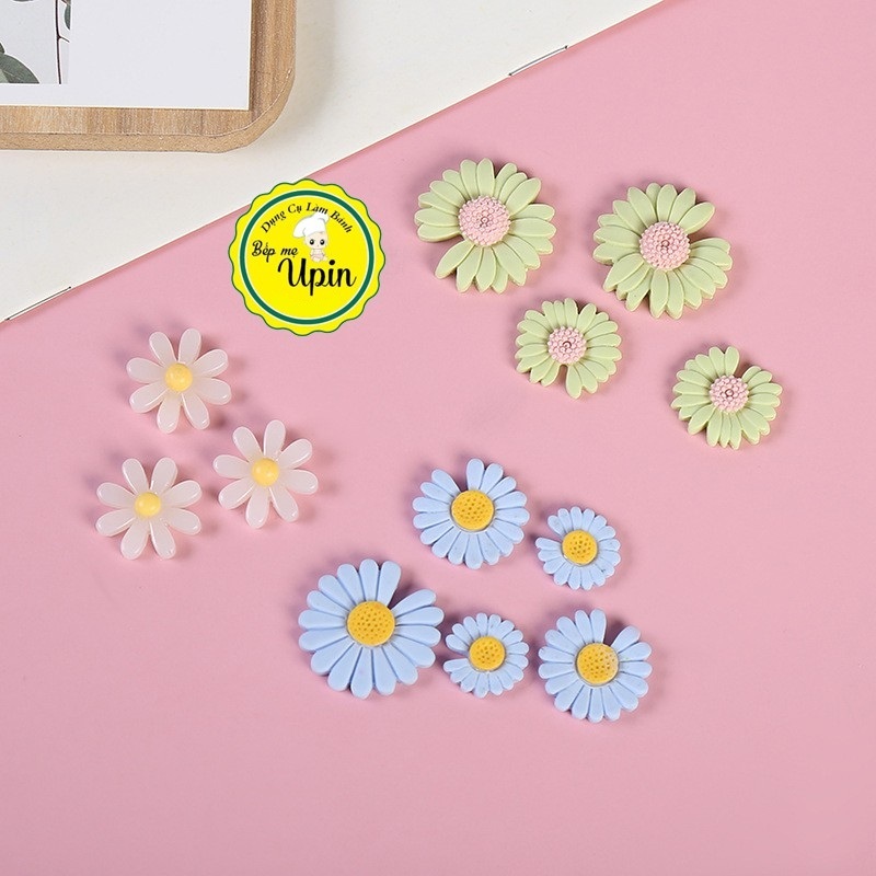 Khuôn Silicon nhiều mẫu hoa cúc nhỏ trang trí bánh trung thu hiện đại xôi đậu rau câu