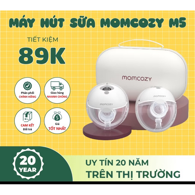 (Hoả tốc,new seal-bh 12 tháng) Máy Hút Sữa KHÔNG DÂY MOMCOZY M5 - Chính Hãng Nhập Mỹ | Shop Thu Huyề
