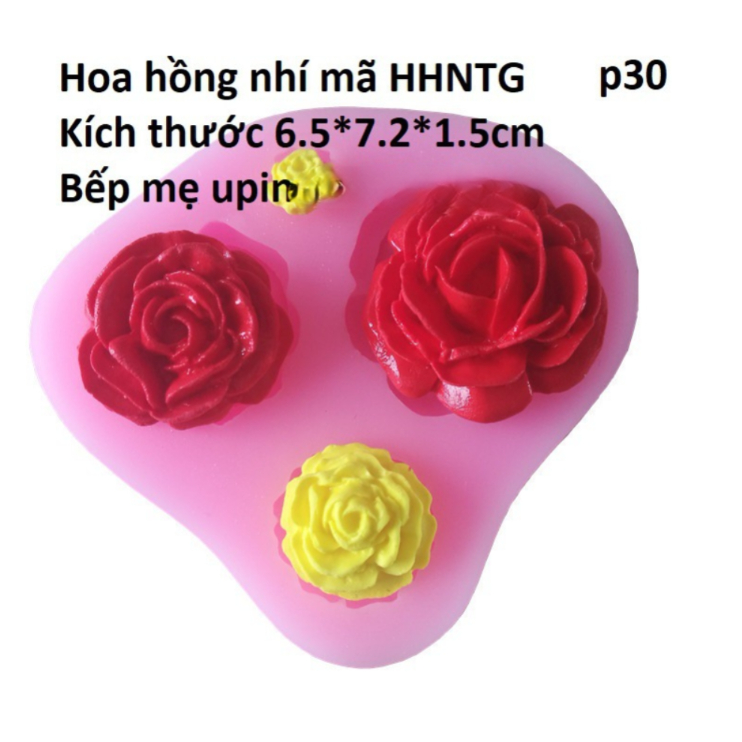 [KHUÔN 4D SALE] Khuôn silicon hoa hồng nhí mã HHNTG