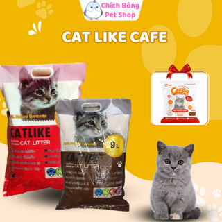 Cát vệ sinh cho mèo, cát cho mèo vị cafe catlike, cát thấm hút nhanh giảm mùi và ngăn vi khuẩn 8,16L