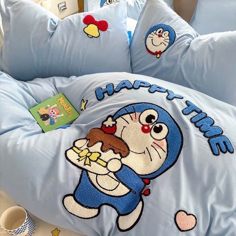Bộ Vỏ Chăn Ga Gối Cotton Đũi Thêu Hình Labubu,Kuromi Hot Tren Chất Liệu Mát Và Mềm Mại Phù Hợp Thời Tiết 4 Mùa | BigBuy360 - bigbuy360.vn