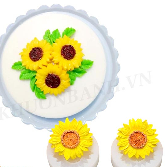 Khuôn silicon hoa hướng dương 7cm làm bánh rau câu khuôn nến thơm