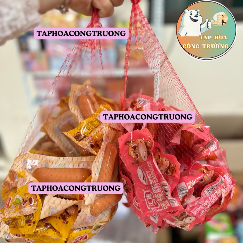 Sỉ bịch 50 cái xúc xích đầu trâu lẻ 5k, xúc xích ăn liền đầu trâu tẩm vị tứ xuyên, xúc xích đầu trâu 5k