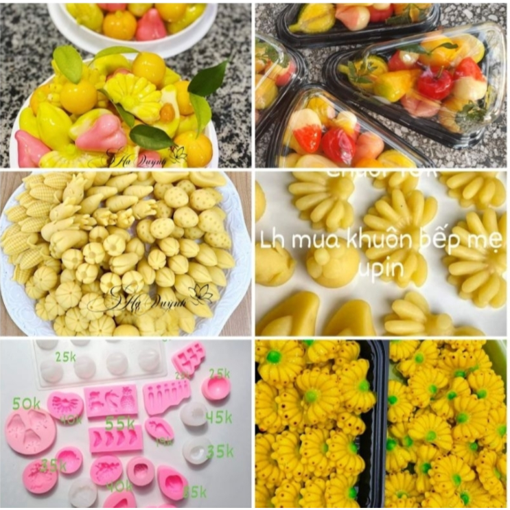 Khuôn silicon trái cây rau củ quả làm bánh đậu xanh rau câu agar