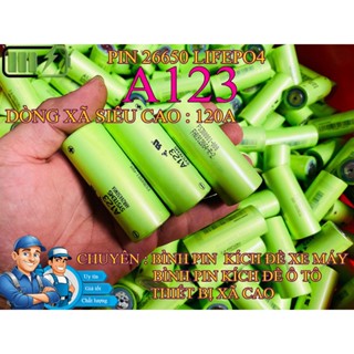  PIN A123 26650 XẢ  SIÊU CAO 120A THÁO KHỐI CHUYÊN ĐÓNG BÌNH XE MÁY KÍCH ĐỀ XE ÔTÔ THIẾT BỊ TẢI CAO... 
