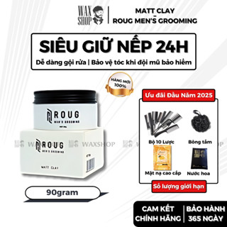Sáp vuốt tóc nam Roug Matt Clay, Roug trắng 90gr chính hãng gel, wax giữ nếp tóc - Waxshop - C2