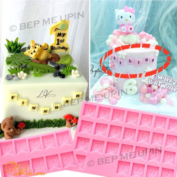 Khuôn silicon chữ cái và số lá cờ băng rôn vuông