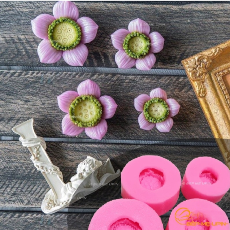 Khuôn silicon hoa sen 5 cánh kiểu thái
