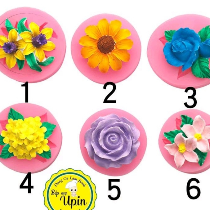 Khuôn Silicone Hoa Mẫu Đơn Hoa Hồng Hoa cúc hoa cẩm tú cầu hoa dừa cạn hoa nhài Trang Trí Bánh
