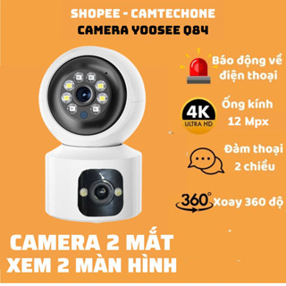 Camera Yoosee 2 Mắt trong nhà Xem 2 Màn Hình Cùng Lúc Xoay 360 Độ, Xem Đêm Có Màu, Hỗ Trợ Đàm Thoại 2 Chiều