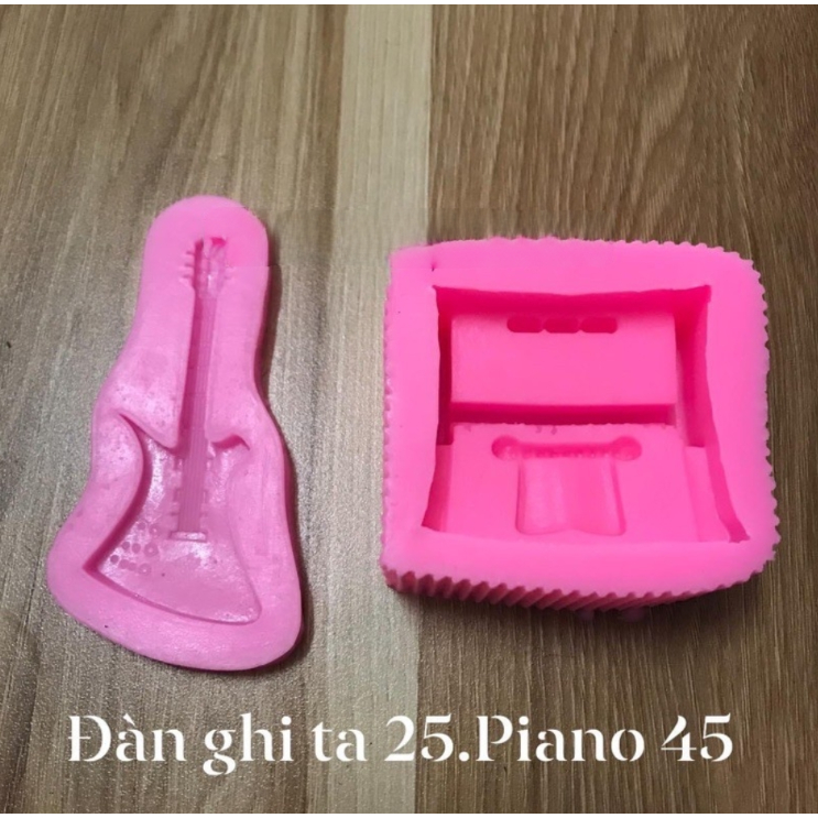 Khuôn silicon đàn ghi ta/đàn piano đổ rau câu