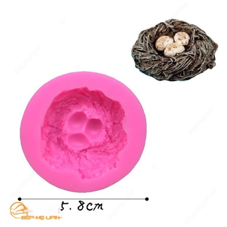 Khuôn silicon tổ chim 3 trứng trang trí làm bánh sinh nhật rau câu, khuôn socola nến thơm