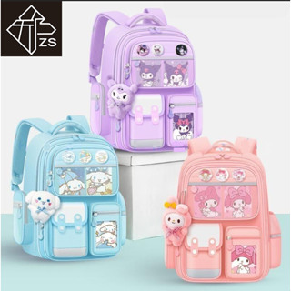 [TẶNG MÓC GẤU] Balo chống gù Melody Cinnamon Kurumi cho bé gái đi học tiểu học nhiều ngăn họa tiết đáng yêu